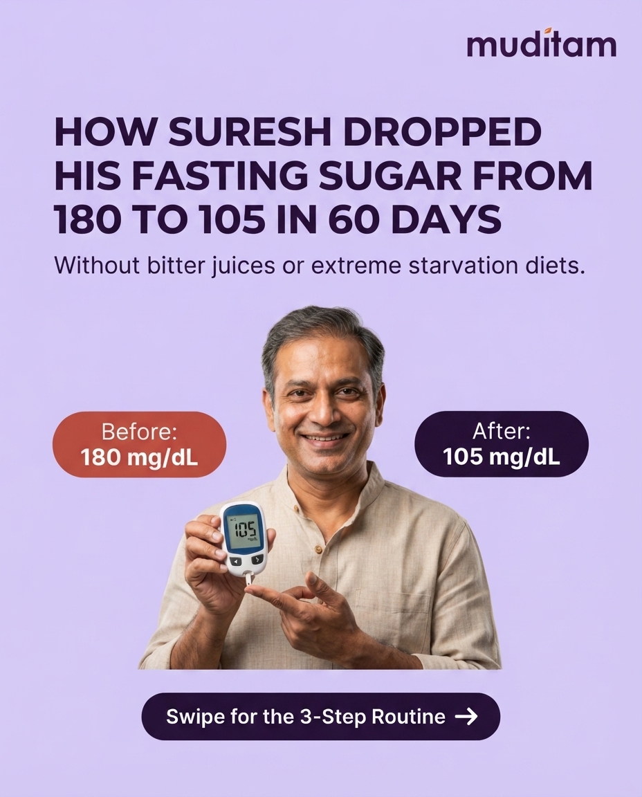 How Suresh dropped his fasting blood sugar from 180 to 105 mg/dL in 60 days without giving up his meals or dri
